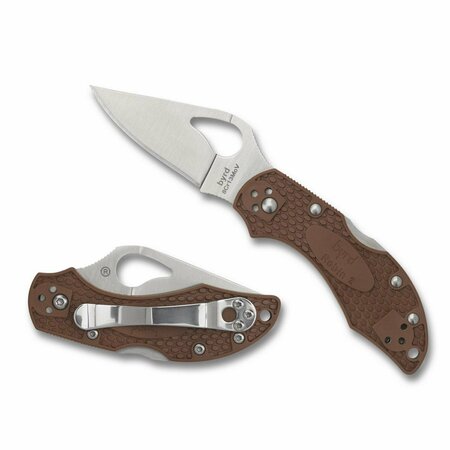 BYRD 2.4 in. Robin2 Folding Plain Blade with Brown FRN Handle BY10PBN2